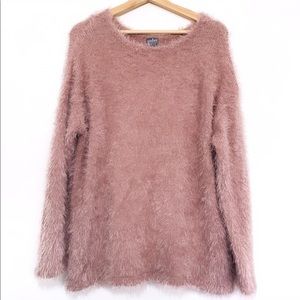 New York & Company Fluffy Dusty Pink Sweater M